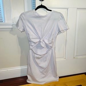 White Pacsun Cut-out T-shirt Dress